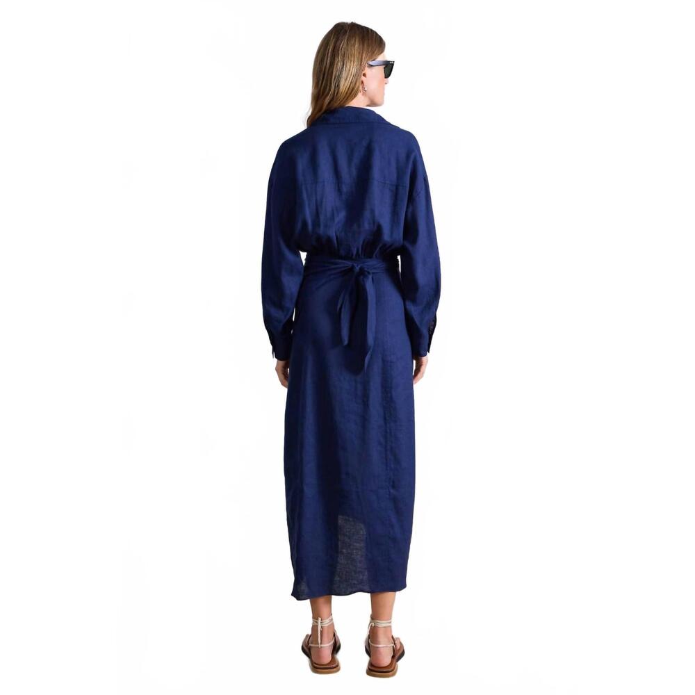 NEW APIECE APART alessandra sarong shirtdress in navy - Picture 5 of 6
